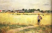 Berthe Morisot In the Wheatfields at Gennevilliers painting